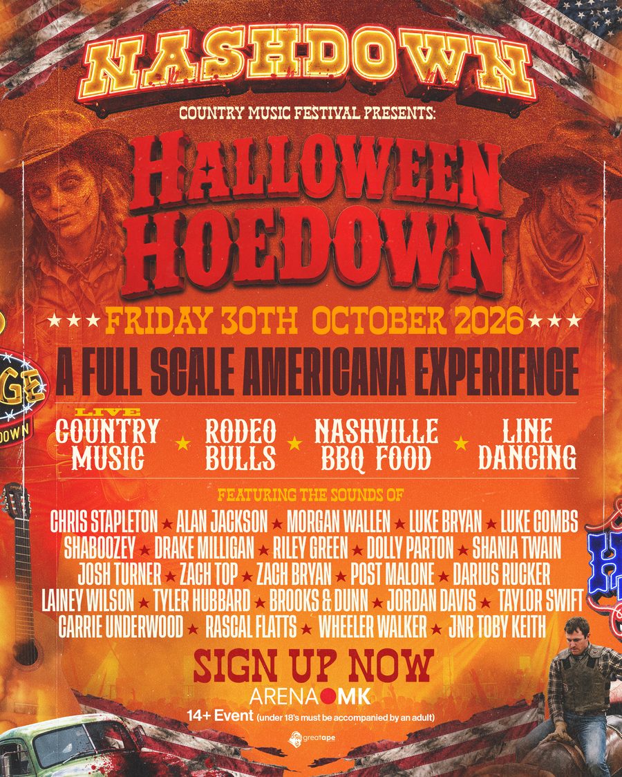 Nashdown Halloween Hoedown poster: Friday 30th October 2026, Arena MK